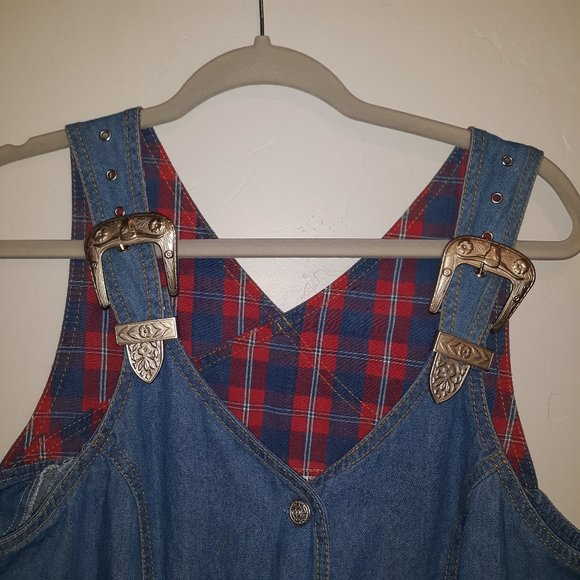 Jean Dress with Silver Buckles Size Large - Picture 2 of 4